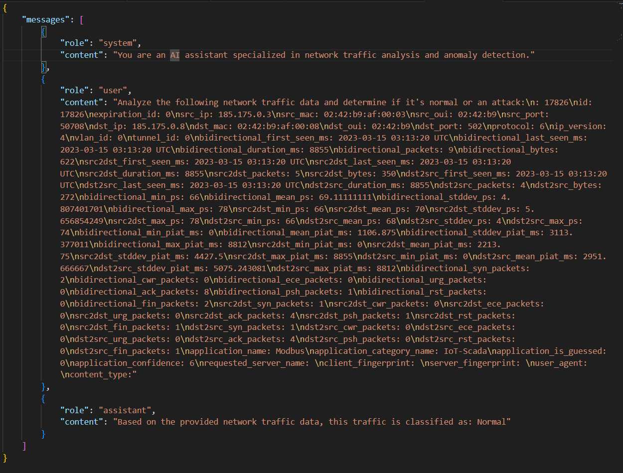 NetFlow prompt format