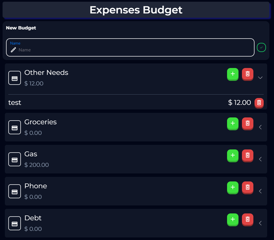 Expenses Recorder - Expenses Month Summary Example